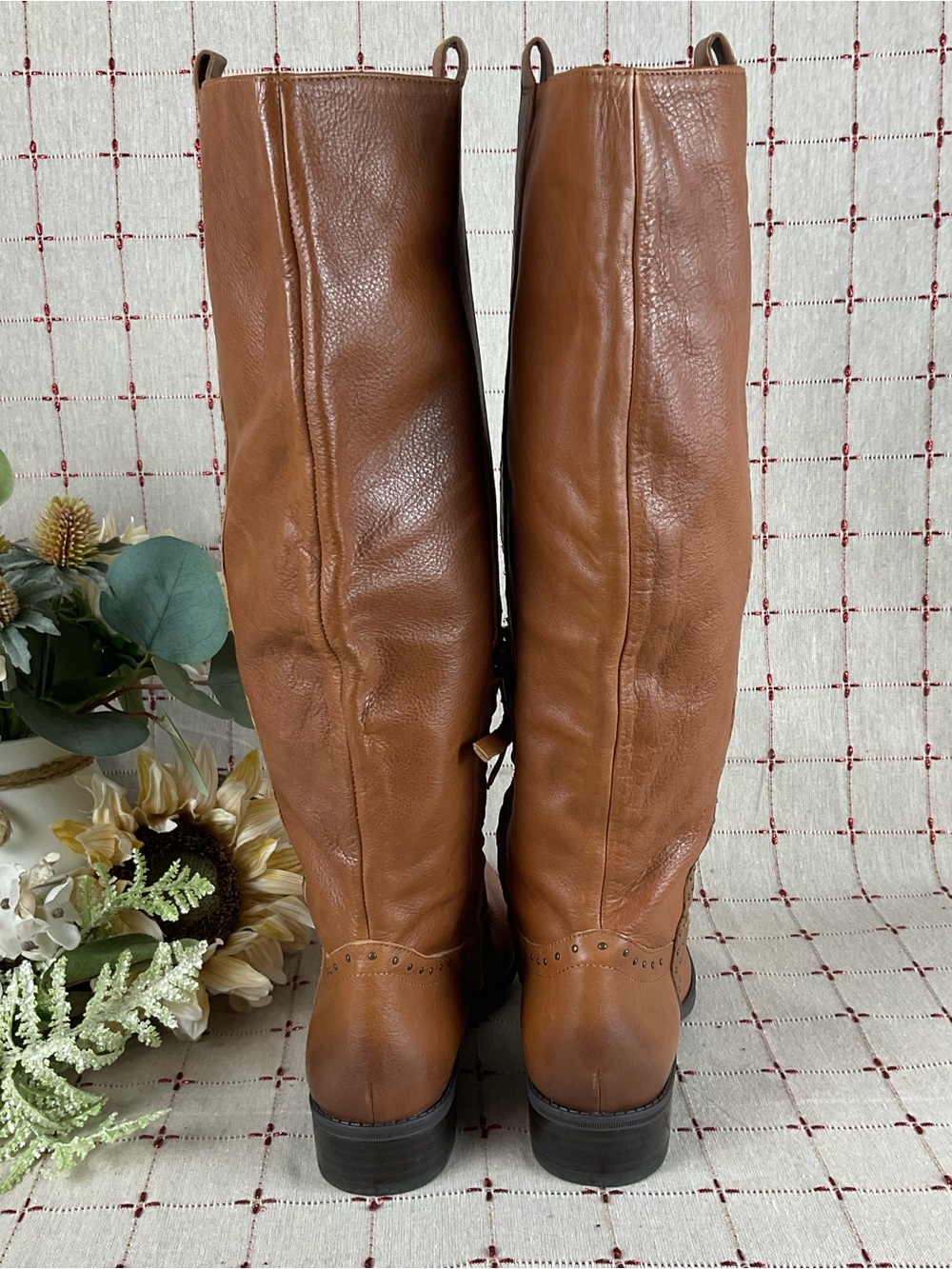 Sam Edelman Prina Studded Soft Brown Leather Knee High Riding Boots Sz 8.5 NWOB - Picture 4 of 8
